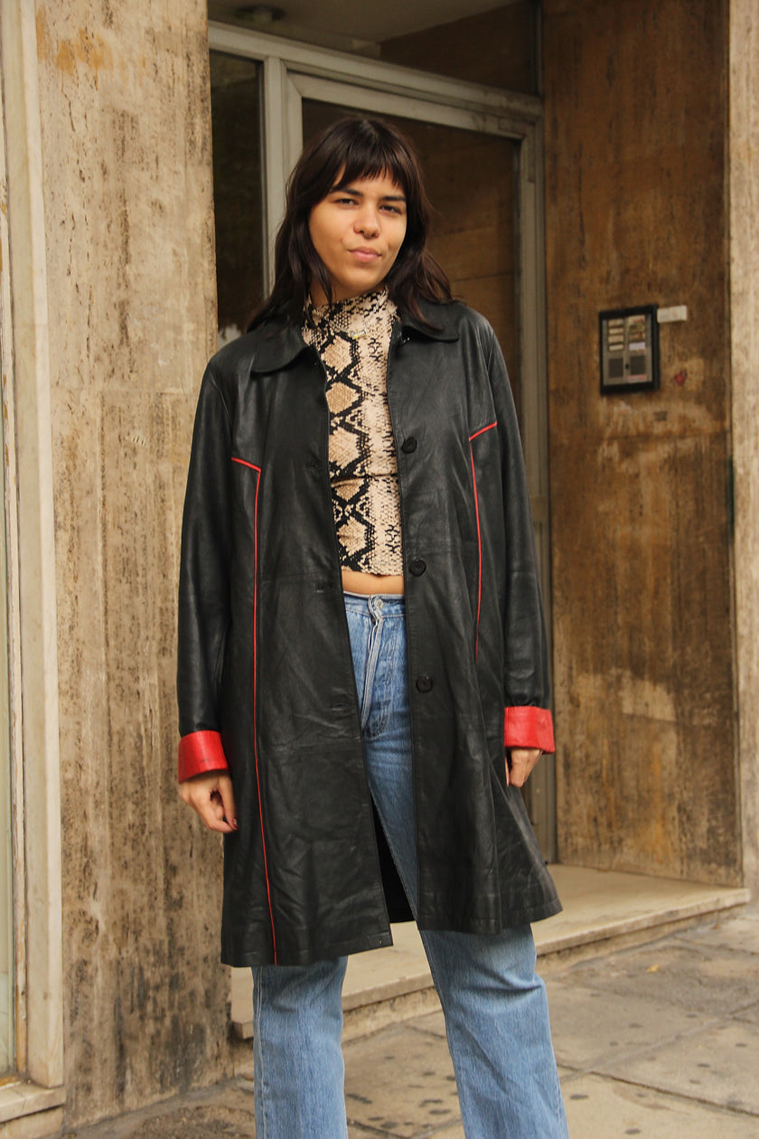Vintage unique genuine leather jacket (L/XL)