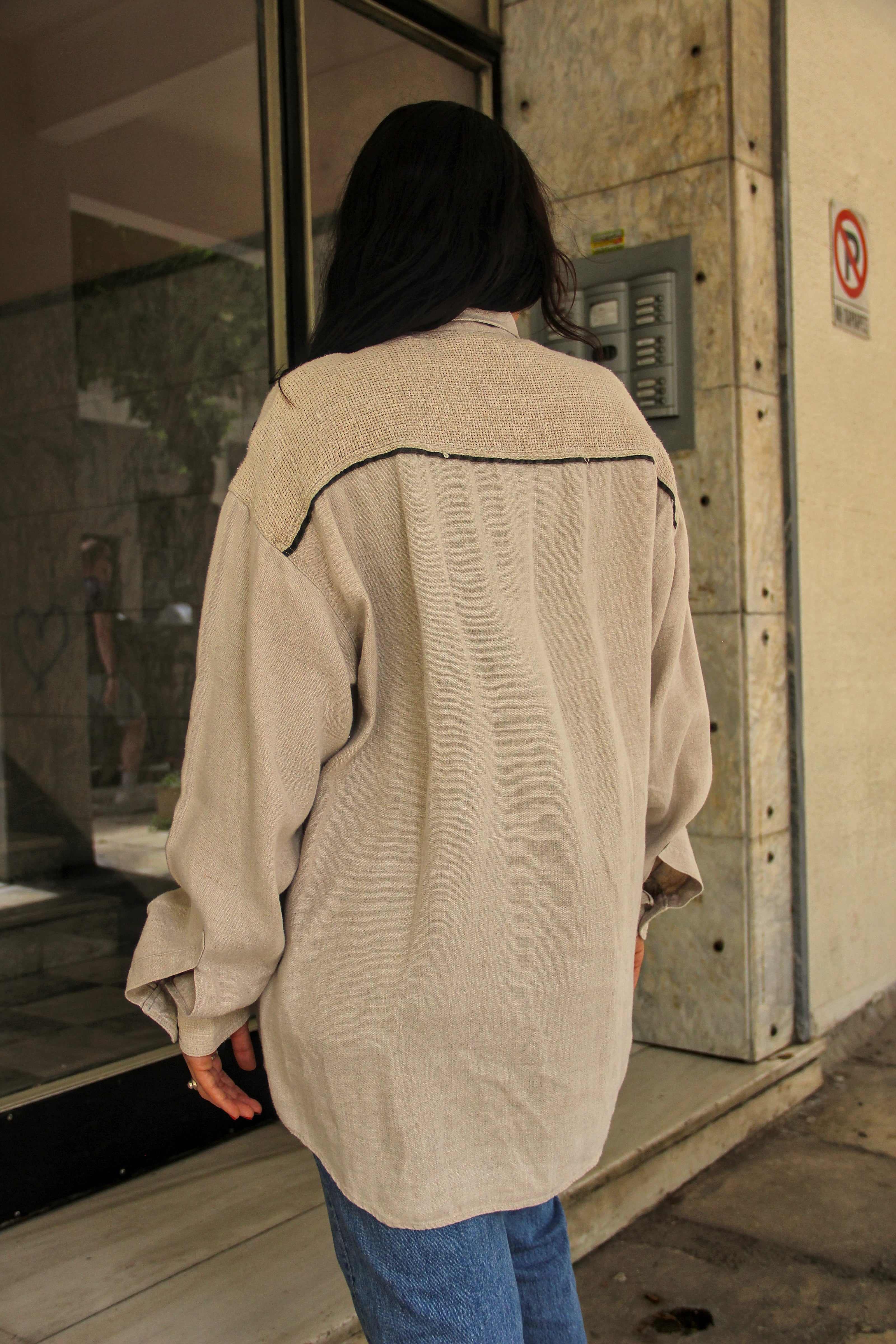 Vintage Men's Tyrol shirt with embroidered detailing (L/XL)