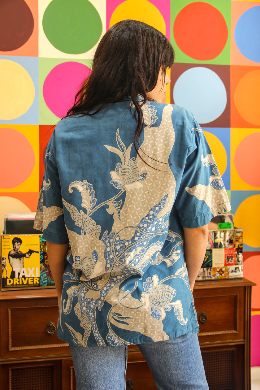 Vintage Men's funky patterned shirt (M/L)