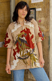 Vintage Men's funky patterned shirt (M/L)
