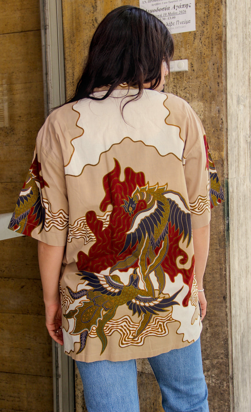 Vintage Men's funky patterned shirt (M/L)