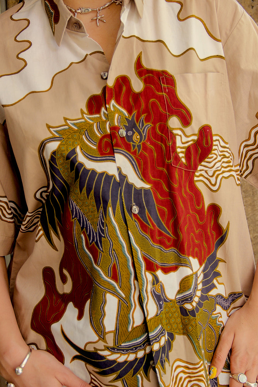 Vintage Men's funky patterned shirt (M/L)