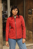 Vintage red genuine leather jacket (S/M)