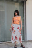 Vintage silk & viscose midi skirt (M)