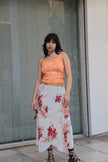 Vintage silk & viscose midi skirt (M)