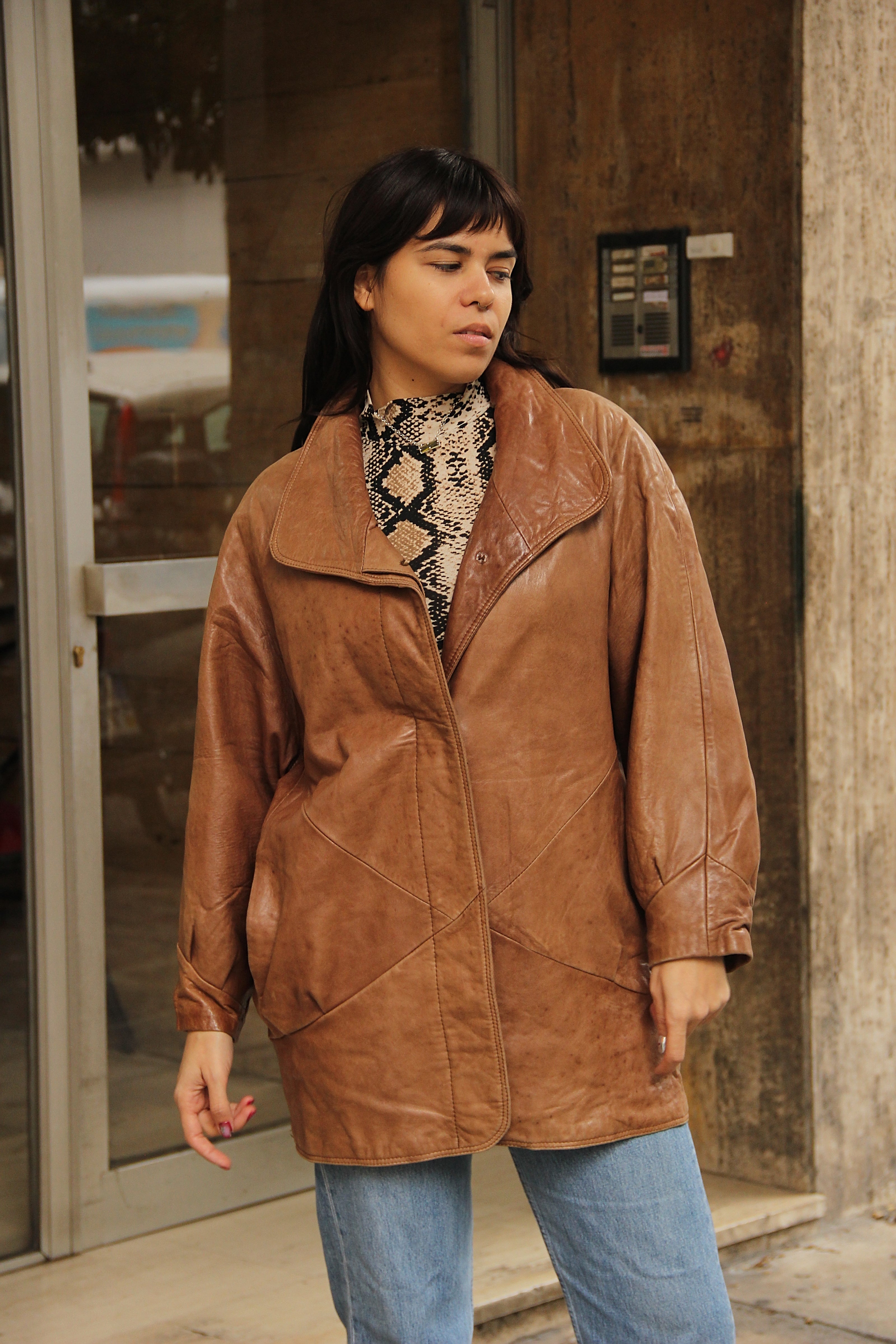 Vintage genuine leather jacket (L)