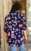 Vintage Men's Funky patterned shirt (L)