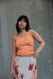 Vintage silk & viscose midi skirt (M)