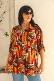 Vintage Men's funky patterned shirt (XL/2XL)