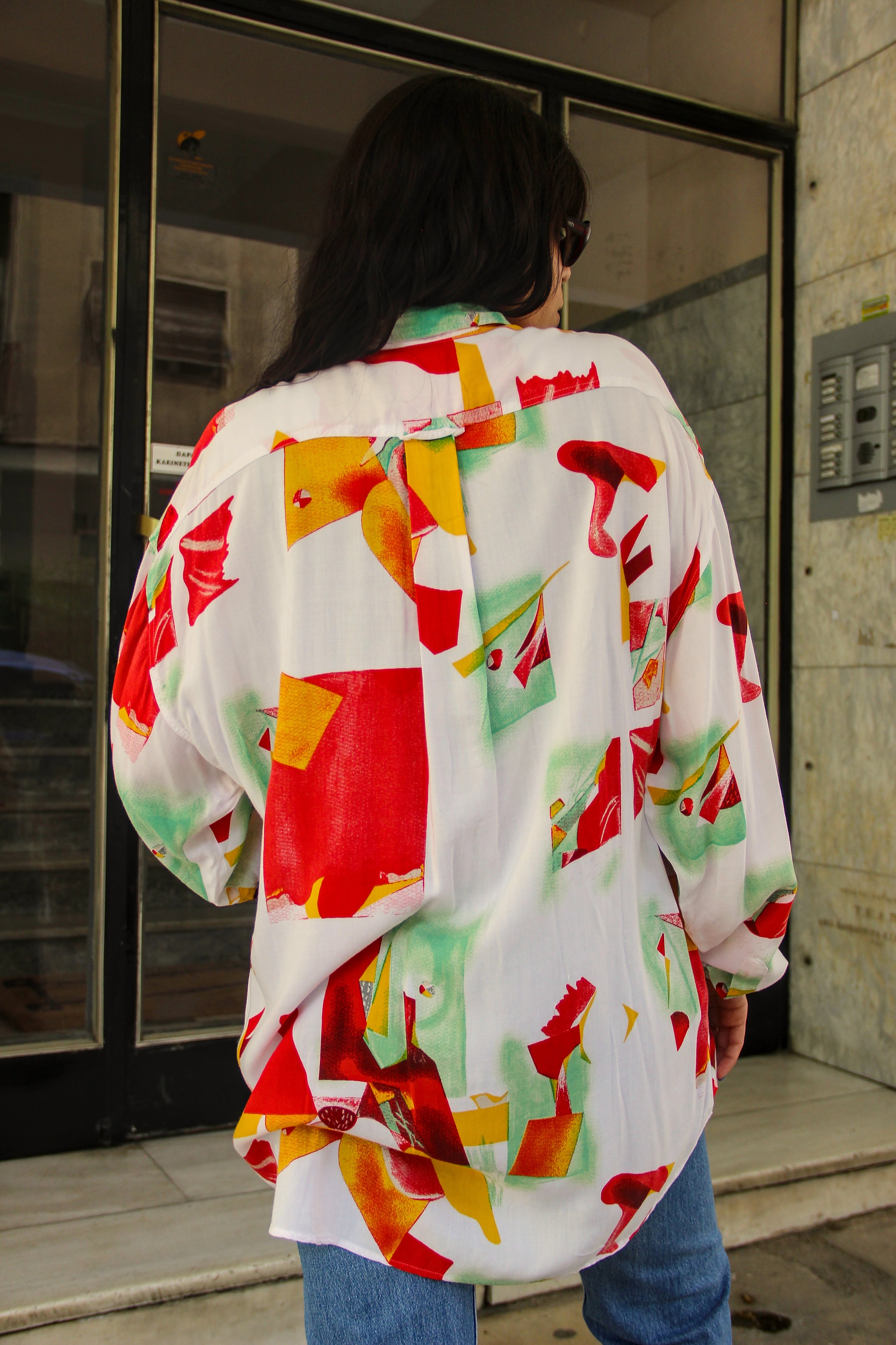 Vintage Men's funky patterned shirt (L)