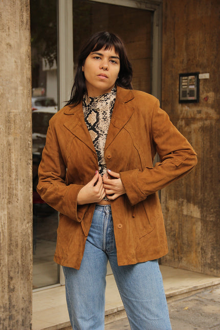 Vintage genuine suede jacket (L)