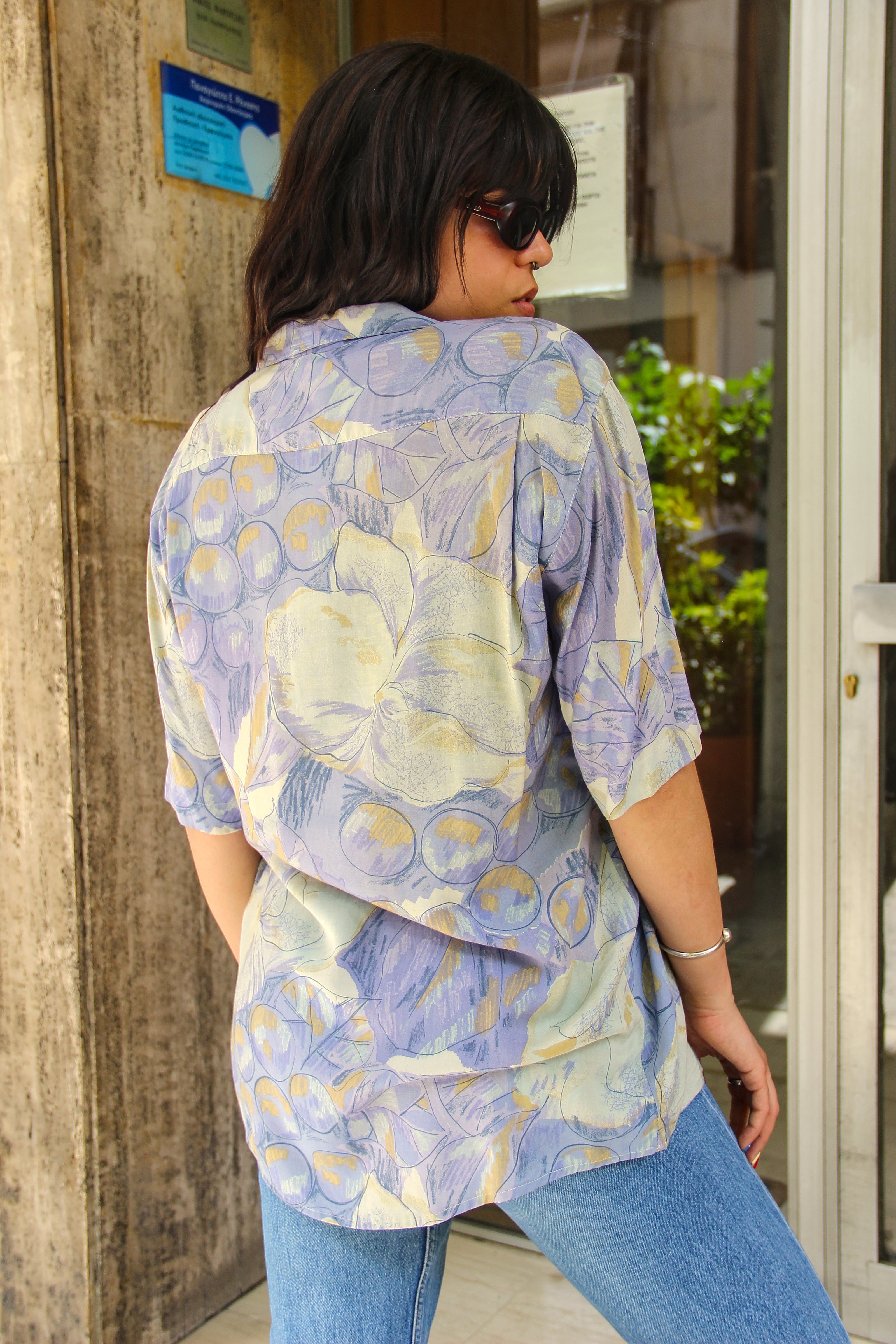 Vintage Men's funky patterned shirt (S)
