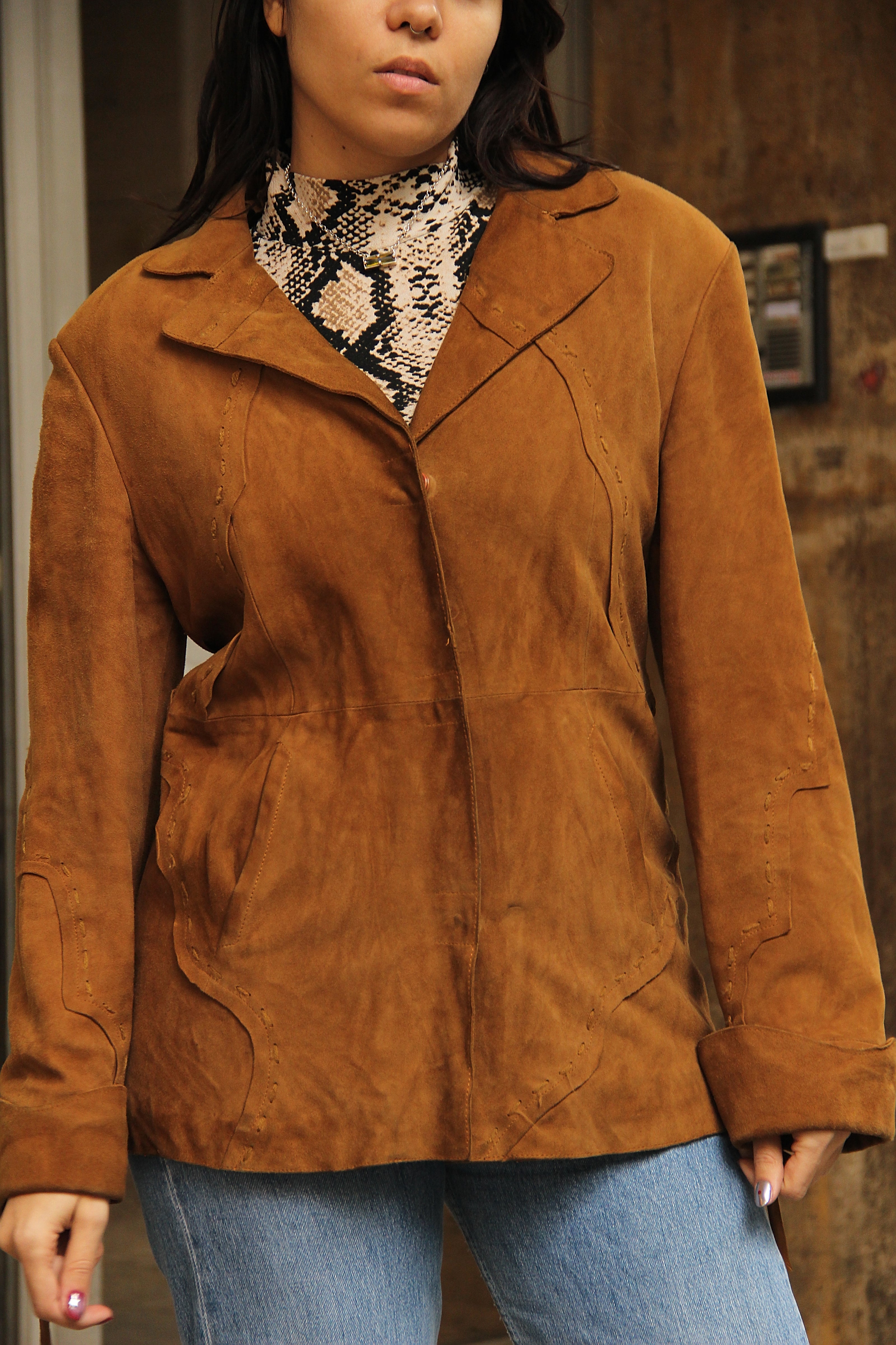 Vintage genuine suede jacket (L)