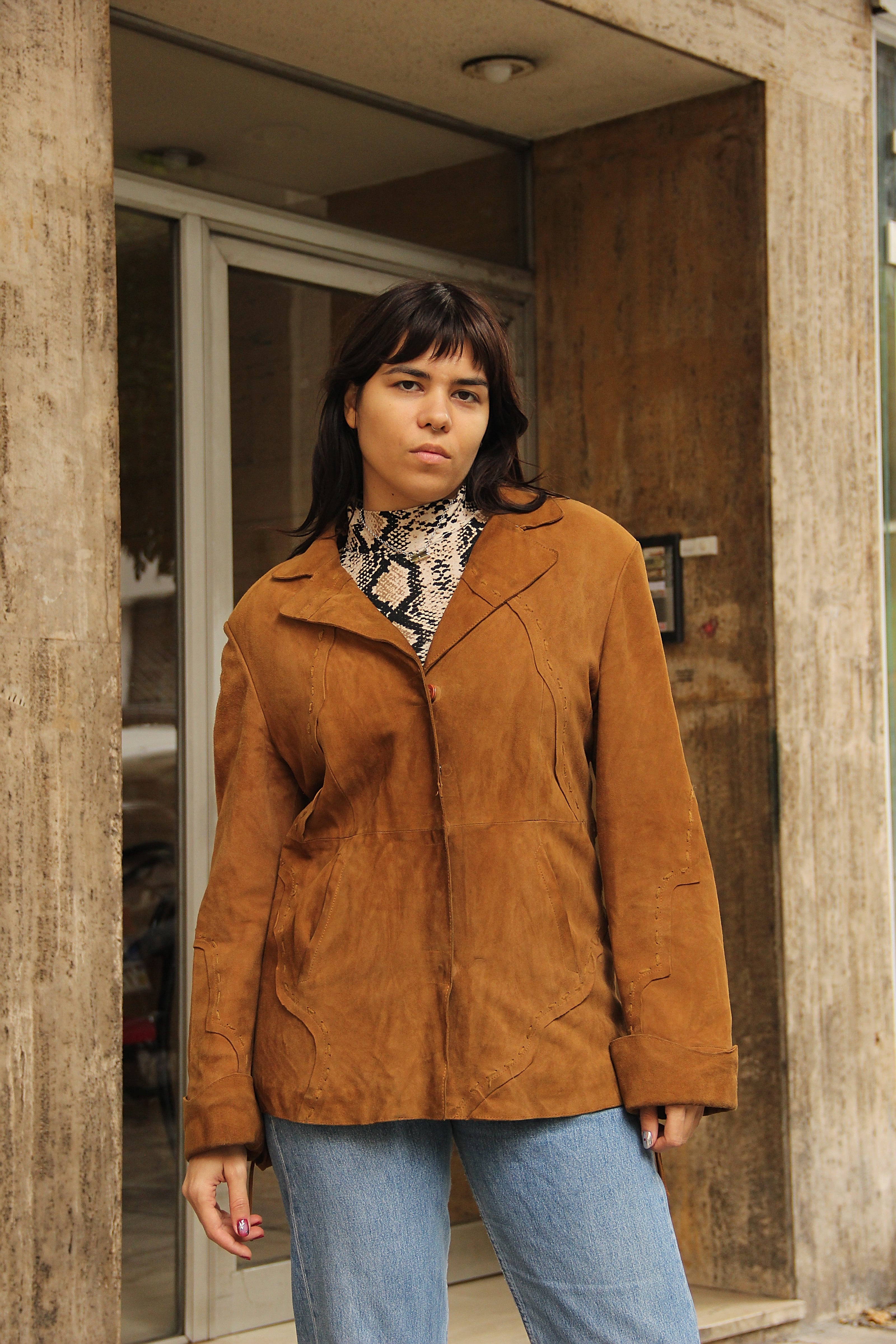 Vintage genuine suede jacket (L)