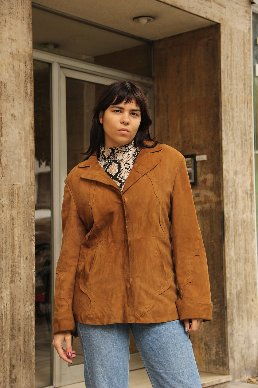 Vintage genuine suede jacket (L)