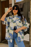 Vintage Men's funky patterned shirt (XL)