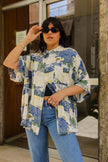 Vintage Men's funky patterned shirt (XL)