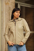Vintage zip up genuine leather jacket (M)