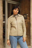 Vintage zip up genuine leather jacket (M)