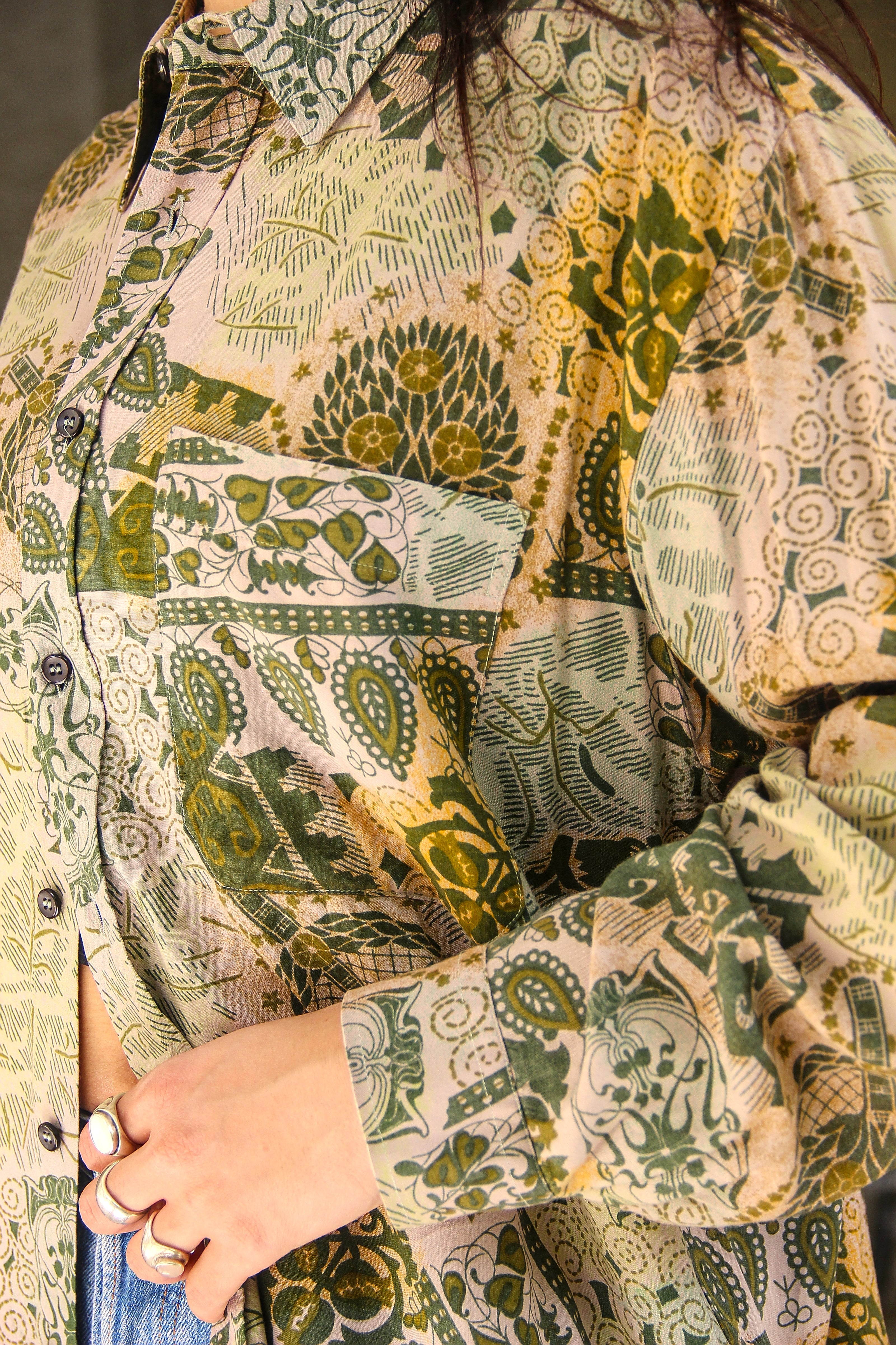 Vintage Men's funky patterned shirt (M)