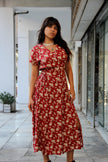 Vintage french style floral button up dress (M/L)