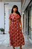 Vintage french style floral button up dress (M/L)