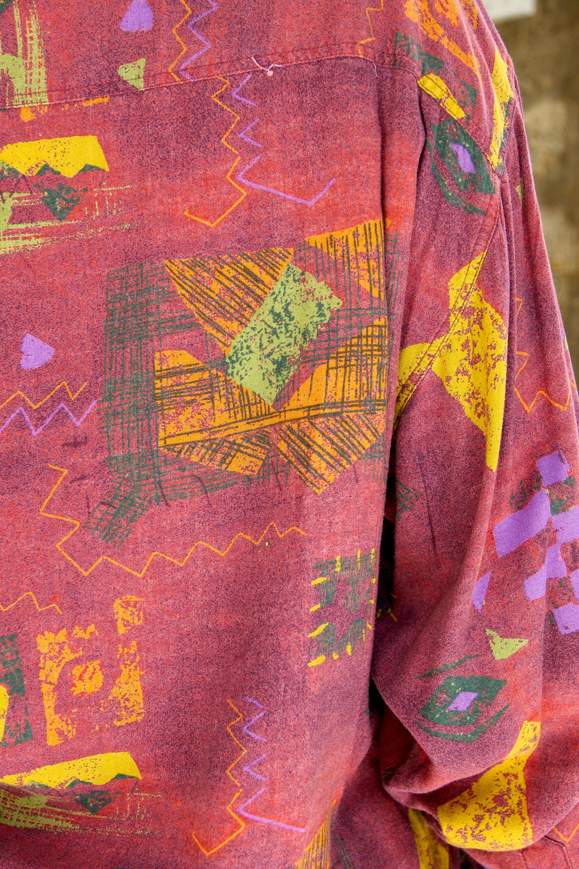 Vintage Men's funky patterned shirt (M)