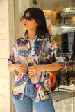 Vintage Men's funky patterned shirt (L)
