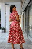 Vintage french style floral button up dress (M/L)