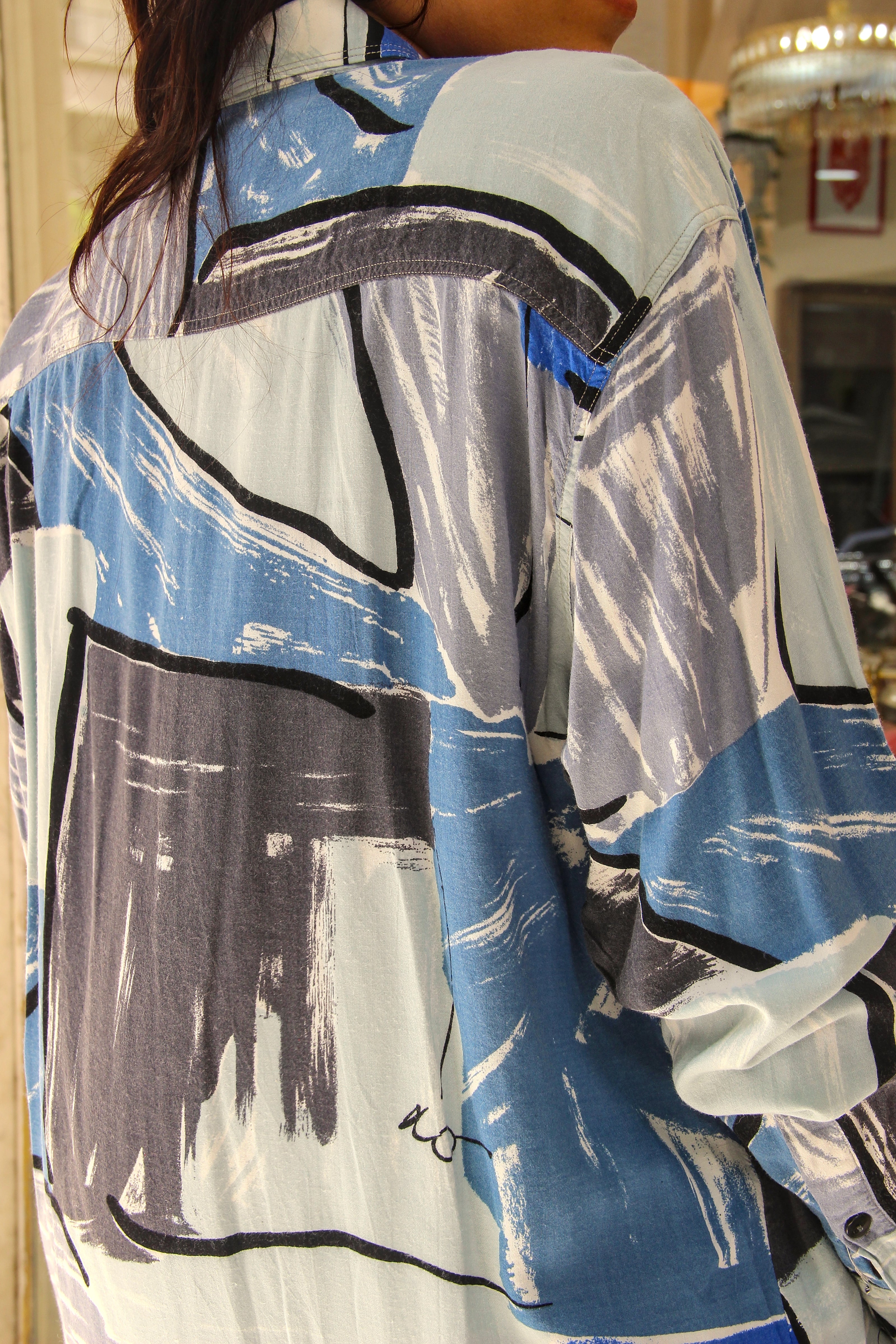 Vintage Men's Funky patterned shirt (M/L)
