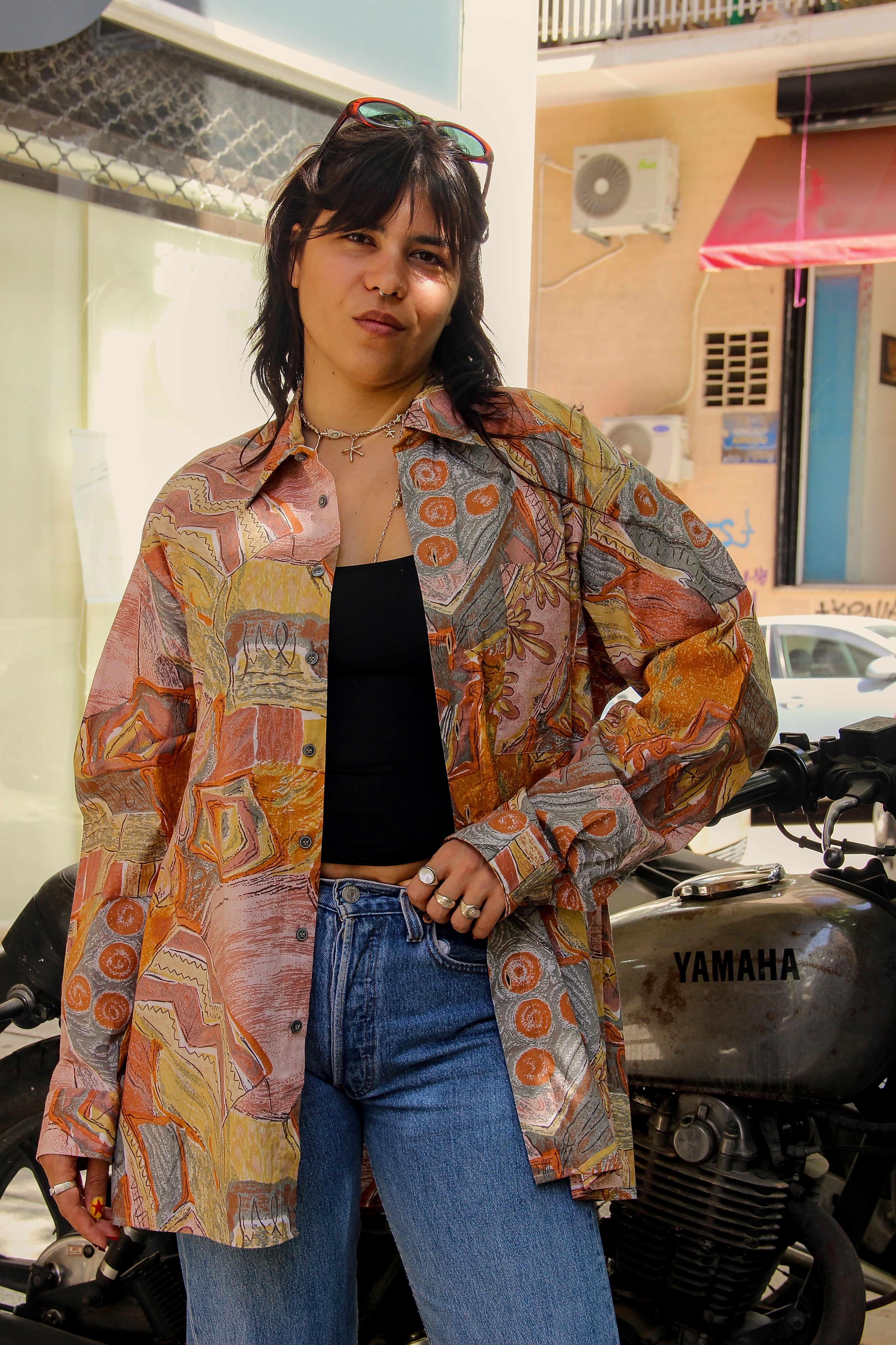 Vintage Men's Funky patterned shirt (L)