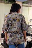 Vintage Men's funky patternned shirt (XL)
