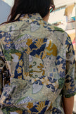 Vintage Men's funky patternned shirt (XL)