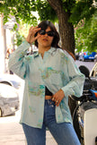 Vintage Men's Funky patterned shirt (M)