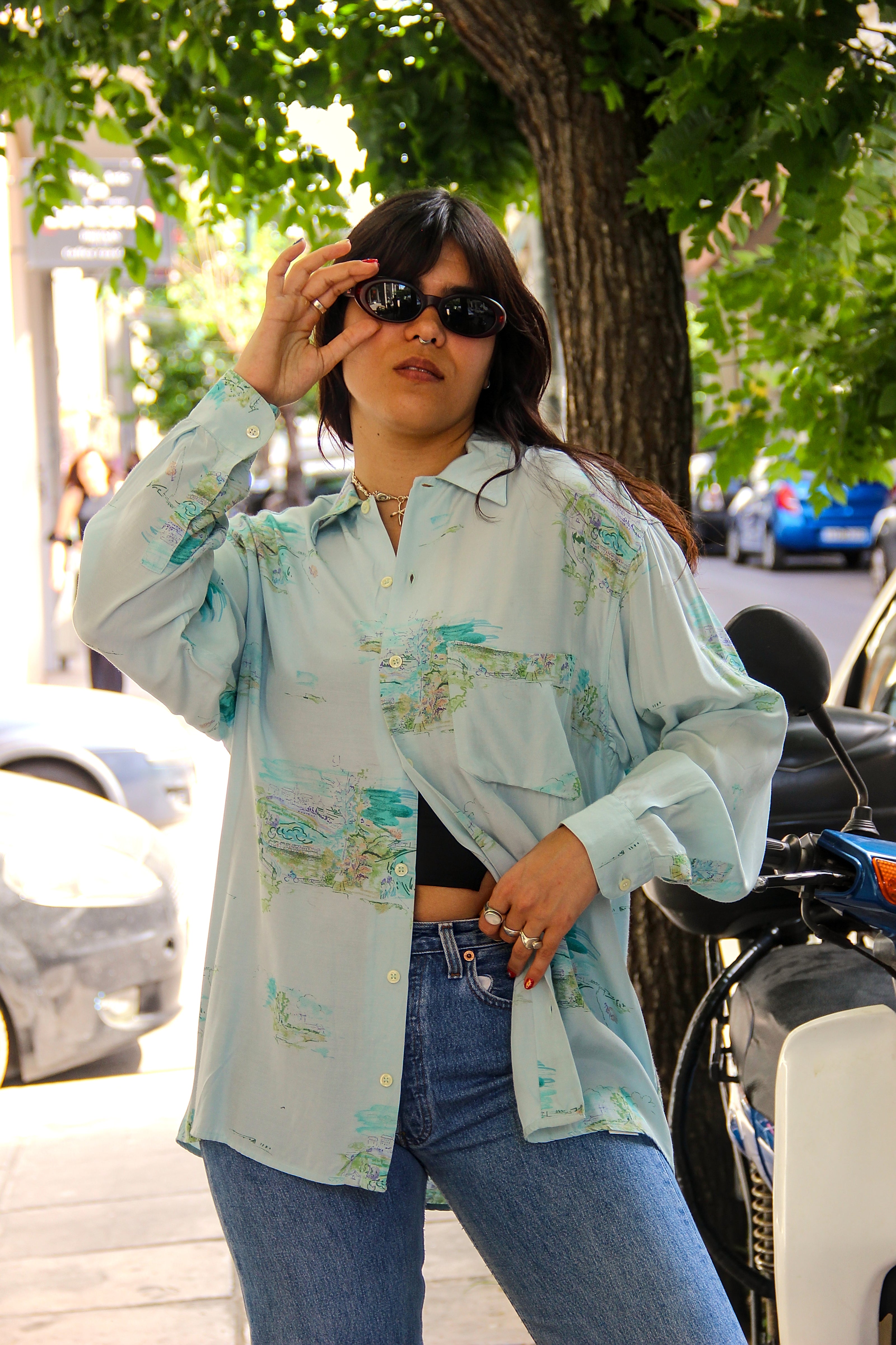 Vintage Men's Funky patterned shirt (M)