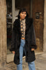 Black trench coat with faux fur trim (M/L)