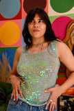 Stunning Y2K crochet sequin tank top (M/L)