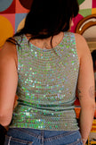 Stunning Y2K crochet sequin tank top (M/L)