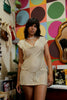 Vintage silk mini dress (S)