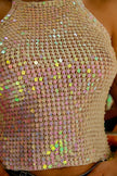 Stunning Y2K  sparkling  crochet sequin top (S/M) (NEW WITH TAGS)
