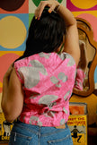 Vintage beautiful cherry patterned button up top (M/L)