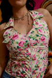 Vintage floral backless top (S/M)