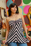 Super cute asymetrical strapless top (L)