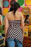 Super cute asymetrical strapless top (L)