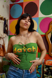 Y2K strapless graphic top (M/L)
