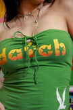 Y2K strapless graphic top (M/L)