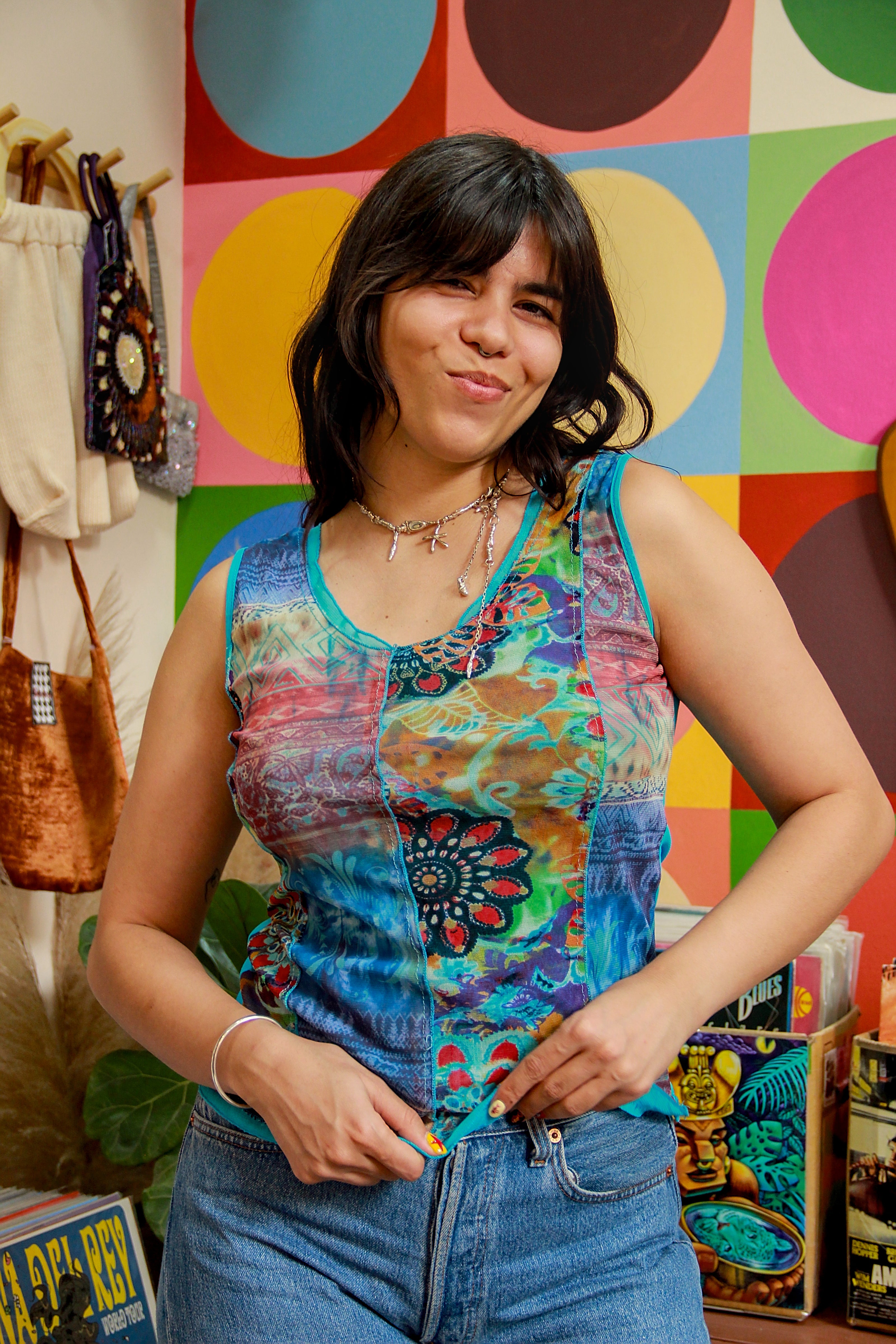 Vintage funky mesh top (M/L)