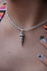 Handmade frosted glass shell necklace