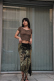 Super hot see-through lerard print top (S/L)