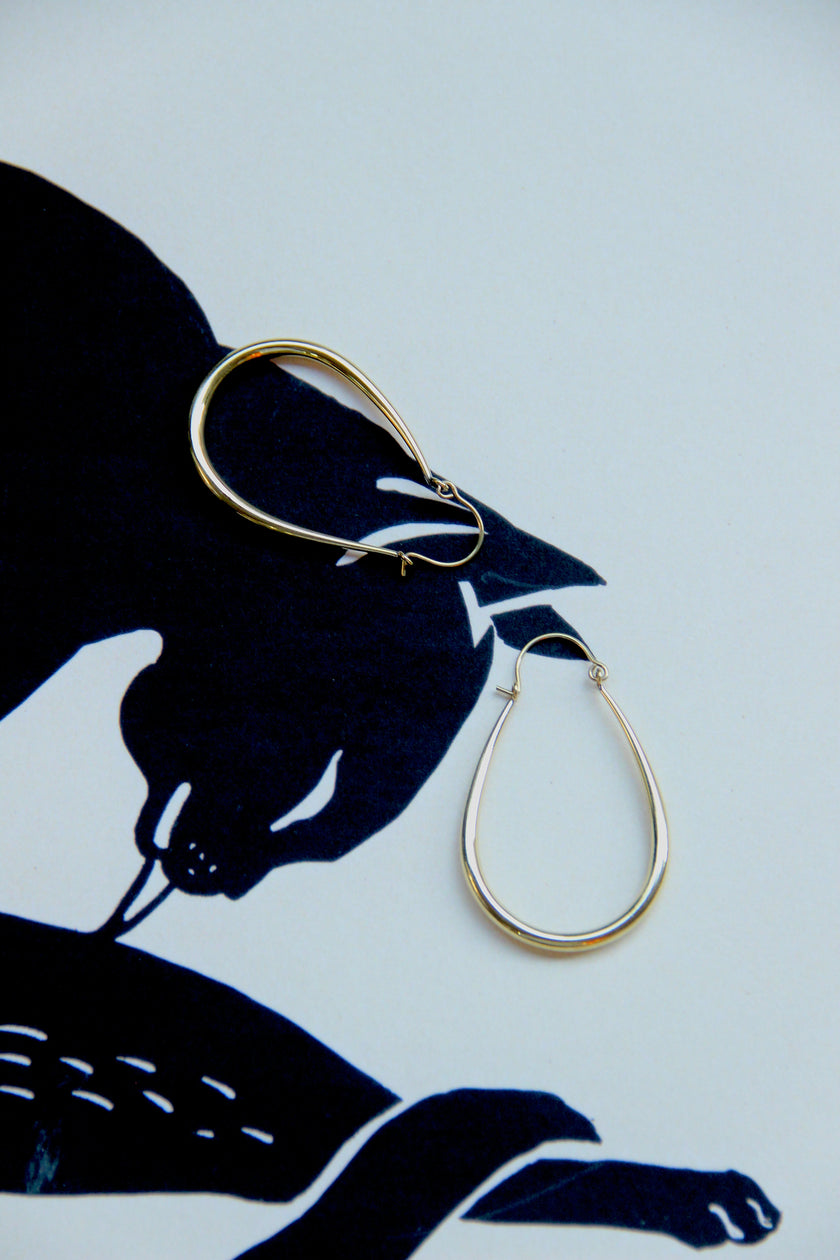 Gold toned brass hoop earrings